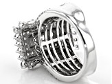 Pre-Owned White Cubic Zirconia Rhodium Over Sterling Silver Ring 4.20ctw