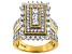 Pre-Owned White Cubic Zirconia 18k Yellow Gold Over Sterling Silver Ring 4.20ctw