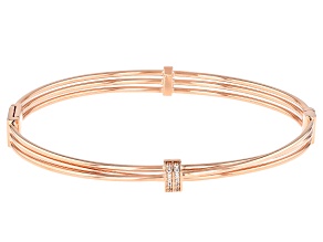 Pre-Owned White Cubic Zirconia 18K Rose Gold Over Sterling Silver Bracelet 0.15ctw