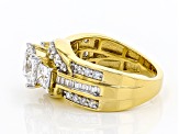 Pre-Owned Cubic Zirconia 18k Yellow Gold Over Silver Ring 4.70ctw (2.89ctw DEW)