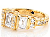 Pre-Owned Cubic Zirconia 18k Yellow Gold Over Silver Ring 5.20ctw