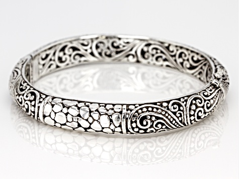 Sterling Silver Bali Bangle Bracelet - Mima's Of Warwick, LLC