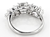 Pre-Owned White Crystal Quartz Rhodium Over Sterling Silver Ring 1.65ctw