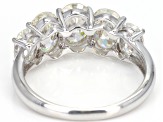 Pre-Owned Strontium Titanate rhodium over sterling silver 5 stone ring 4.79ctw.