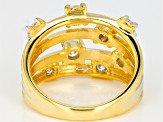 Pre-Owned Moissanite 14k yellow gold over silver ring .98ctw DEW.