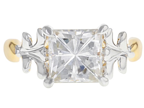 Pre-Owned Moissanite Platineve And 14k Yellow Gold Over Platineve Two Tone  Ring 3.10ct D.E.W