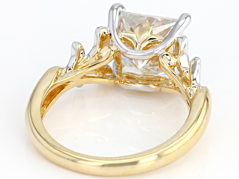 Pre-Owned Moissanite Platineve And 14k Yellow Gold Over Platineve Two Tone  Ring 3.10ct D.E.W