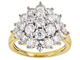 Pre-Owned Moissanite 14k Yellow Gold Over Silver Ring 2.66ctw D.E.W