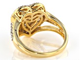 Pre-Owned Moissanite 14k Yellow Gold Over Silver Ring .88ctw DEW