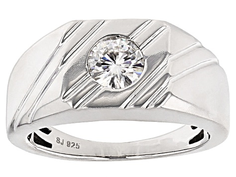 Pre-Owned Moissanite Platineve Gents Ring .80ct D.E.W