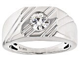 Pre-Owned Moissanite Platineve Gents Ring .80ct D.E.W