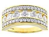 Pre-Owned Moissanite 14k Yellow Gold Over Silver Ring 1.72ctw DEW.