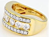 Pre-Owned Moissanite 14k Yellow Gold Over Silver Ring 1.72ctw DEW.