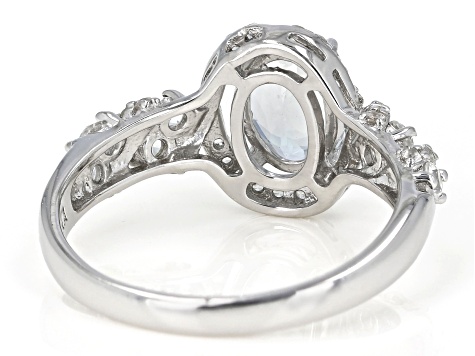 Pre-Owned Aquamarine Rhodium Over Sterling Silver Ring 1.68ctw
