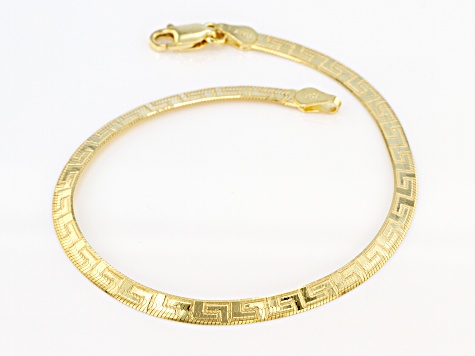 14k Gold and Sterling Silver Greek Key Bracelet