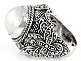 Pre-Owned White Cultured Mabe Pearl Sterling Silver Ring