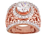 Pre-Owned Cubic Zirconia 18k Rose Gold Over Silver Ring 5.96ctw