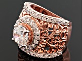 Pre-Owned Cubic Zirconia 18k Rose Gold Over Silver Ring 5.96ctw