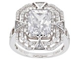 Pre-Owned White Cubic Zirconia Rhodium Over Sterling Silver Ring 6.95ctw