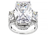 Pre-Owned White Cubic Zirconia Rhodium Over Sterling Silver Ring 33.62ctw