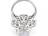 Pre-Owned White Cubic Zirconia Rhodium Over Sterling Silver Ring 33.62ctw