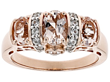 Picture of Pre-Owned Pink morganite 18k rose gold over silver ring 1.63ctw