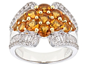 Pre-Owned Citrine Rhodium Over Sterling Silver Ring 3.6ctw