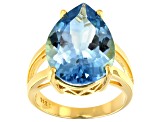 Pre-Owned Swiss Blue Topaz 18k Yellow Gold Over Silver 11.50ctw