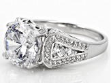 Pre-Owned White Cubic Zirconia Rhodium Over Sterling Silver Ring 6.87ctw