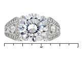 Pre-Owned White Cubic Zirconia Rhodium Over Sterling Silver Ring 6.87ctw