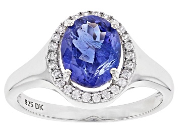 Picture of Pre-Owned Blue Tanzanite Rhodium Over Silver Ring 1.75ctw