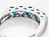 Pre-Owned London Blue Topaz Rhodium Over Sterling Silver 5-Stone Ring 1.50ctw
