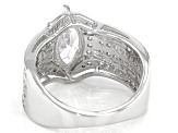Pre-Owned White Cubic Zirconia Rhodium Over Sterling Silver Ring 3.76ctw