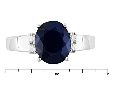 Pre-Owned Blue Sapphire Rhodium Over Sterling Silver Ring 2.59ctw