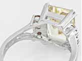 Pre-Owned Yellow Labradorite Rhodium Over Sterling Silver Ring 2.93ctw
