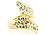 Pre-Owned Moda Al Massimo™ 18k Yellow Gold Over Bronze Textured Bypass Ring