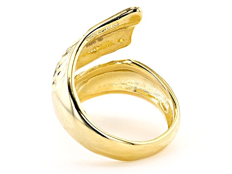 Pre-Owned Moda Al Massimo™ 18k Yellow Gold Over Bronze Textured Bypass Ring