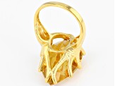 Pre-Owned  Citrine 18k Yellow Gold Over Sterling Silver Ring  20.00ctw