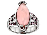 Pre-Owned Pink Peruvian Opal Sterling Silver Ring .34ctw