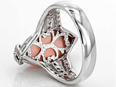 Pre-Owned Pink Peruvian Opal Sterling Silver Ring .34ctw