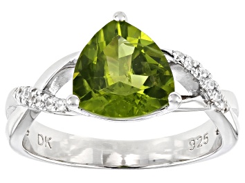 Picture of Pre-Owned Green Peridot Rhodium Over Silver Ring 2.61ctw