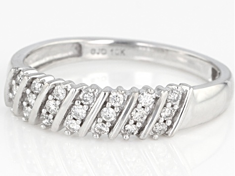 Pre-Owned White Diamond 10K White Gold Band Ring 0.20ctw