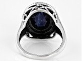 Pre-Owned Blue Sapphire Sterling Silver Ring 6.00ctw