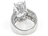 Pre-Owned White Cubic Zirconia Rhodium Over Sterling Silver Ring 18.30ctw