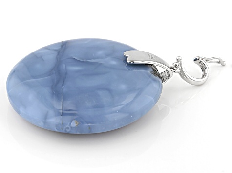 Pre-Owned Blue Opal Rhodium Over Silver Enhancer