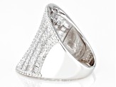 Pre-Owned White Cubic Zirconia Rhodium Over Sterling Silver Ring 6.37ctw
