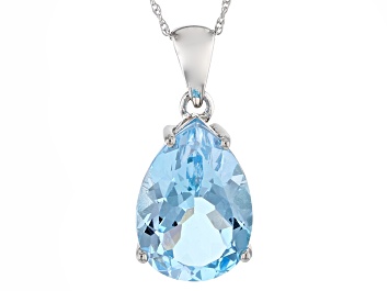 Picture of Pre-Owned Blue Topaz Sterling Silver Pendant 12.00ct