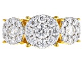 Pre-Owned Moissanite 14k Yellow Gold Over Silver Ring 1.51ctw DEW.