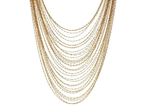Pre-Owned Yellow Gold Tone 35-Row Snake Link Chain Necklace