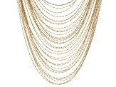 Pre-Owned Yellow Gold Tone 35-Row Snake Link Chain Necklace